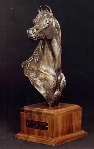"Listening Stallion" 14" high foundry bronze